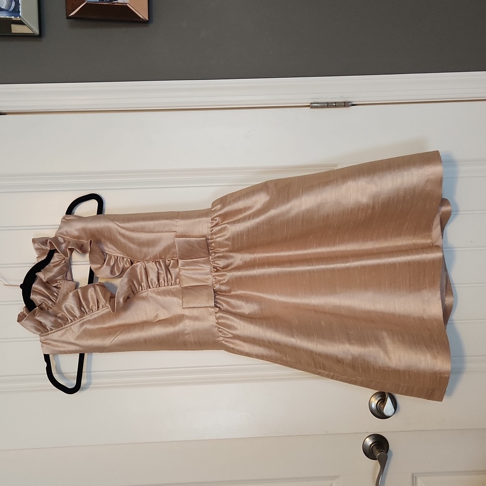 Dusty pink, damask, silk dress